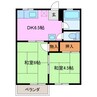 笹川第二ハイツ 2DKの間取り