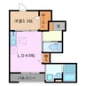 ラ・ビスタ 1LDKの間取り