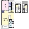 コージーハウス 1LDKの間取り