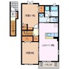 サンライズくすの木Ａ 2LDKの間取り