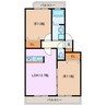 エクセレント室山A棟 2LDKの間取り