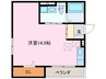レセンテ石塚　B 1Rの間取り