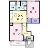 ファミール吉川 2DKの間取り