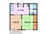 ピュアドミール白山 2DKの間取り