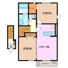 プラシード 2LDKの間取り