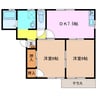 メゾン東川 2DKの間取り