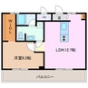 コム！四日市 1LDKの間取り