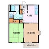 タウニーラークウッド　Ａ棟 2Kの間取り