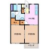 タウニーラークウッドＡ棟 2Kの間取り