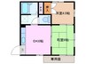 ディアス高花 2DKの間取り