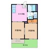 ファミール本郷　C棟 2DKの間取り