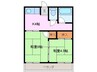 コーポ石塚 2DKの間取り