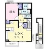 フロントリバ－・サンⅠ 1LDKの間取り