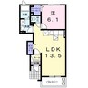 サンシャインヒルズⅠ・Ｃ 1LDKの間取り