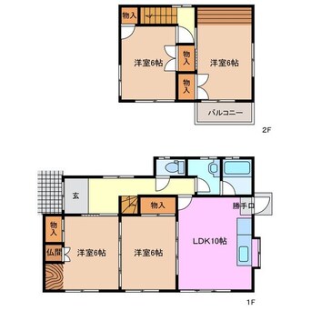 間取図 小中学校近くP3台敷礼保証金ナシ外国籍OKの家