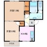 アミューズ花ノ木 2DKの間取り