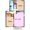 ディアコート楠 2LDKの間取り