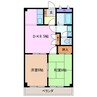 クリスタルサンエバー 2DKの間取り