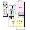 カサ・フローレス 1LDKの間取り