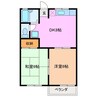 クリーンハイツ　Ａ棟 2DKの間取り