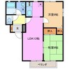 アーバンスクエアＣ 2LDKの間取り