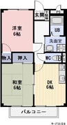 センティヴェール 2DKの間取り
