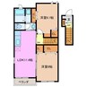 プラザサンライズＡ棟 2LDKの間取り