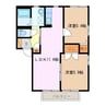 ハートヒルズ中川C 2LDKの間取り