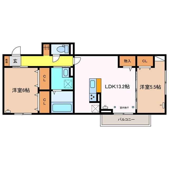 間取り図 ディーシャンブル大黒田Ⅱ