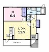 ボヌール 1LDKの間取り