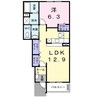 花メゾンＣ 1LDKの間取り