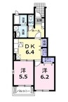 メゾン・オーブ　Ｃ棟 2DKの間取り