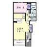 ルシヨン　Ｄ棟 1LDKの間取り