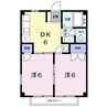 ファミール大口　Ａ棟 2DKの間取り