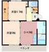 ビレッジハウス井村Ⅱ号棟 2DKの間取り