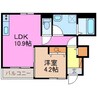 ディアシス 1LDKの間取り