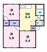 メゾンきんごろー　Ａ棟 3DKの間取り