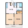 フラワーハイツ 2DKの間取り