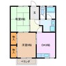 真ハイツ 2DKの間取り