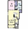 ライラック　Ｂ 1LDKの間取り