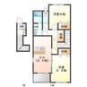 ＳＵＮ　ＰＲＥＳＳ　Ｃ 2DKの間取り