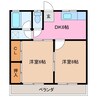 ハートランド垣鼻 2DKの間取り
