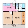 ハートランド垣鼻 2DKの間取り