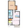 クラージュ　Ｂ棟 1LDKの間取り