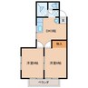 コーポ花梨 2DKの間取り