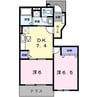 プルーリオン　Ｂ棟 2DKの間取り