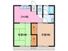 葉月アパートメント　Ａ棟 2DKの間取り