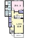 ボン　マルシェ　シス 1LDKの間取り
