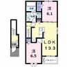 メゾン山室 2LDKの間取り