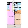 リバーサイドⅠ 1LDKの間取り